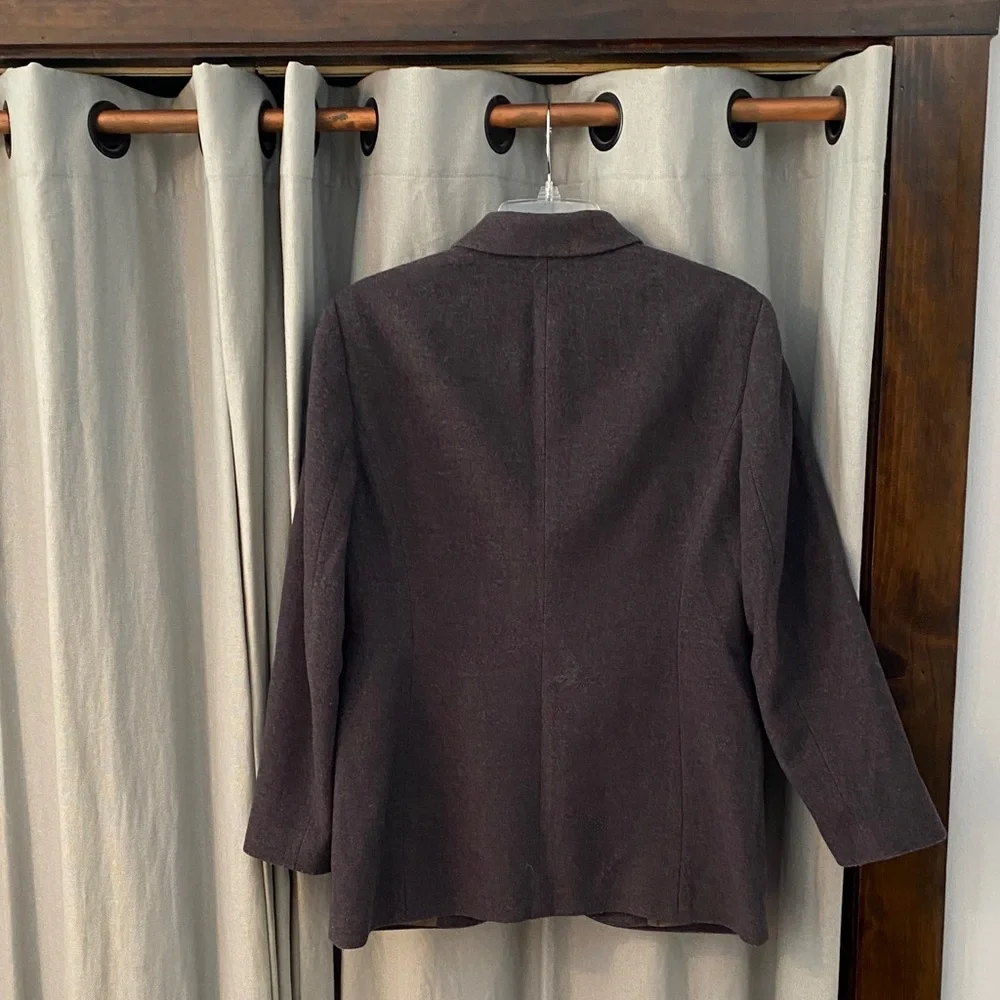 Lands' End Dark Gray Wool Blazer, Size 8P - Picture 2 of 5